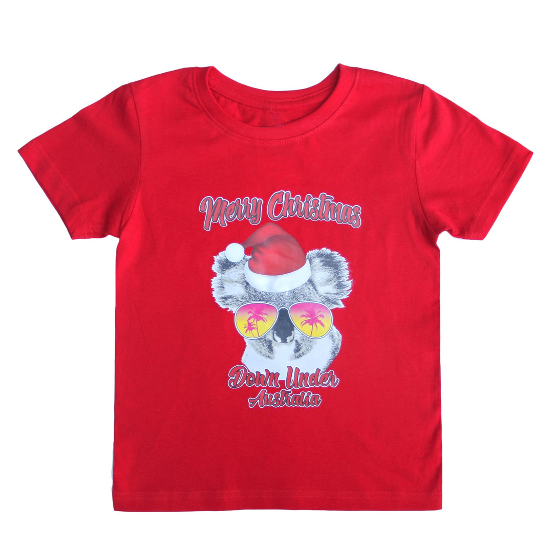 New Funny Adult Xmas Christmas T Shirt Tee Mens Womens 100% Cotton Jolly Ugly, Koala Sunglass (Red), XS