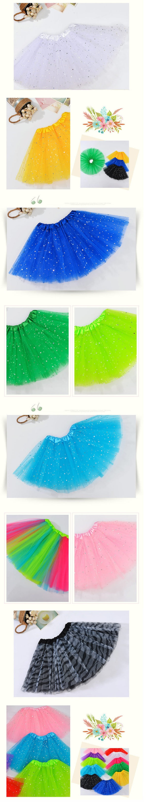 Sequin Tulle Tutu Skirt Ballet Kids Princess Dressup Party Baby Girls Dance Wear, Yellow, Kids