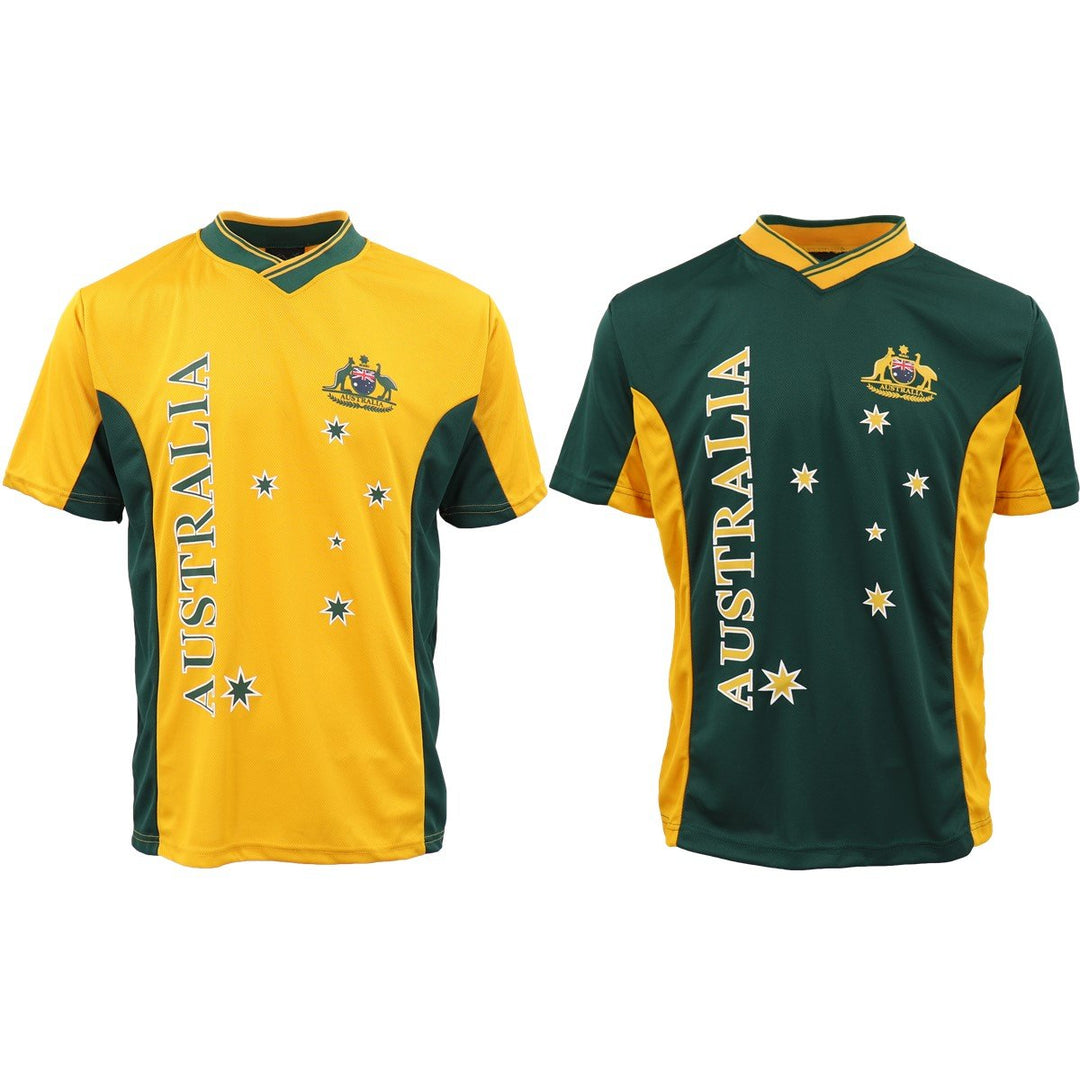 Adults Kids Men's Sports Soccer Rugby Jersy T Shirt Australia Day Polo Souvenir, Gold, 10 (Kids)