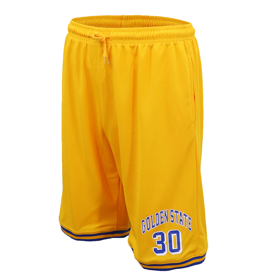 Men's Basketball Sports Shorts Gym Jogging Swim Board Boxing Sweat Casual Pants, Yellow - Los Angeles 24, L