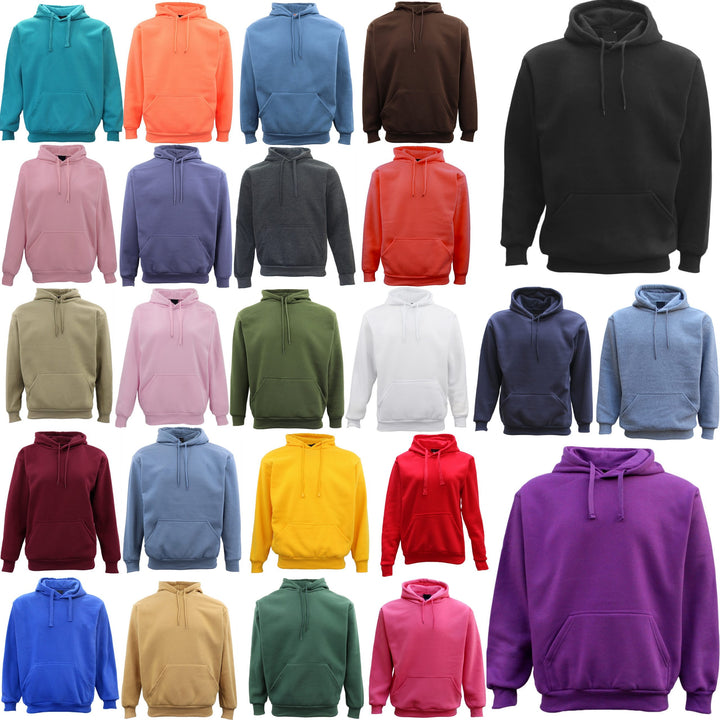 Adult Unisex Men's Basic Plain Hoodie Pullover Sweater Sweatshirt Jumper XS-8XL, Burgundy, M