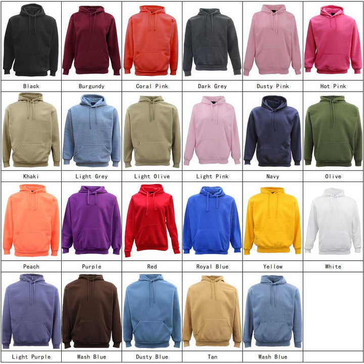 Adult Unisex Men's Basic Plain Hoodie Pullover Sweater Sweatshirt Jumper XS-8XL, Burgundy, M