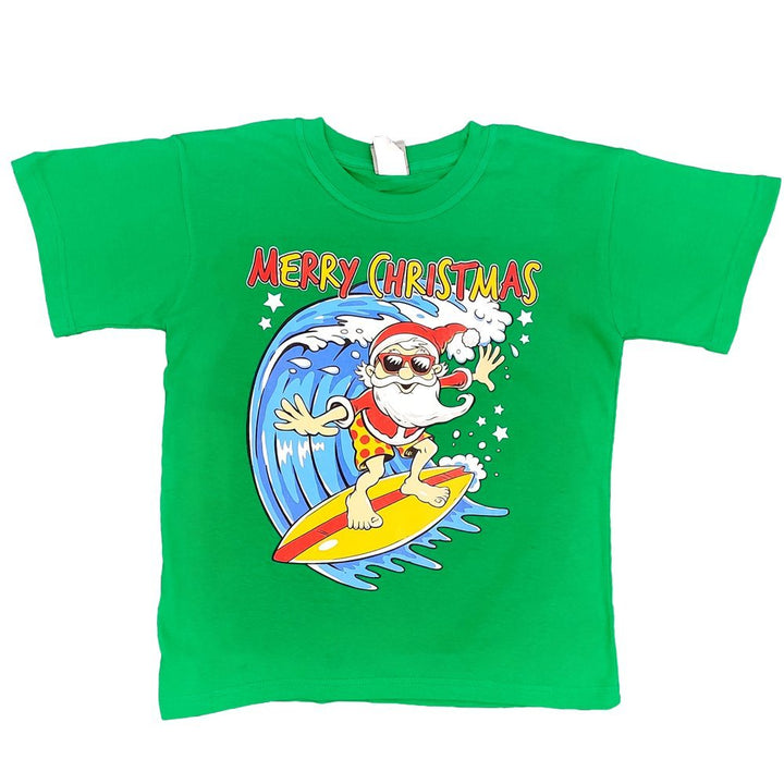 New Funny Adult Xmas Christmas T Shirt Tee Mens Womens 100% Cotton Jolly Ugly, Santa Surf (Green), XL