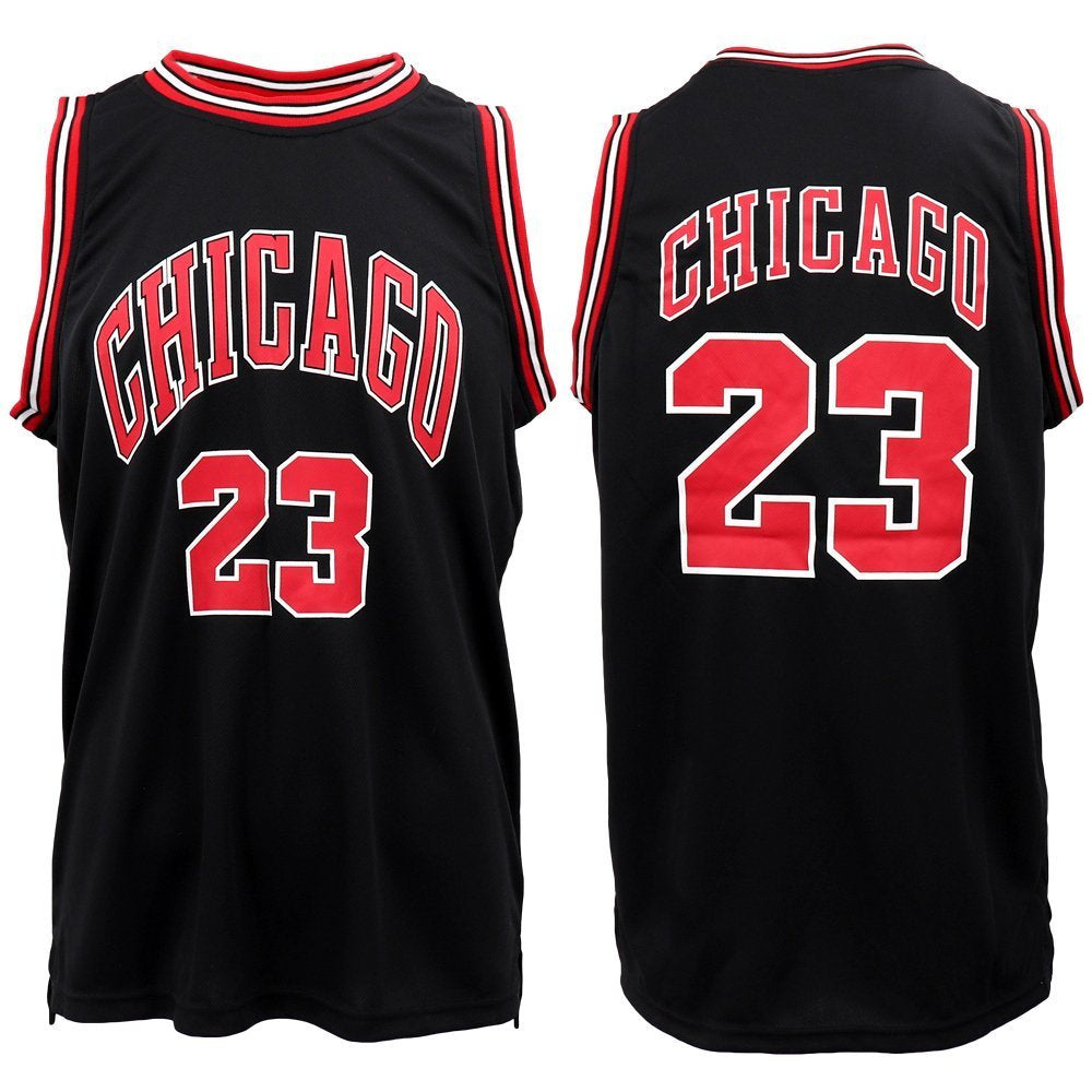 New Men's Basketball Jersey Sports T Shirt Tee Vest Tops Gym Chicago Los Angeles, Black - Chicago 23, S