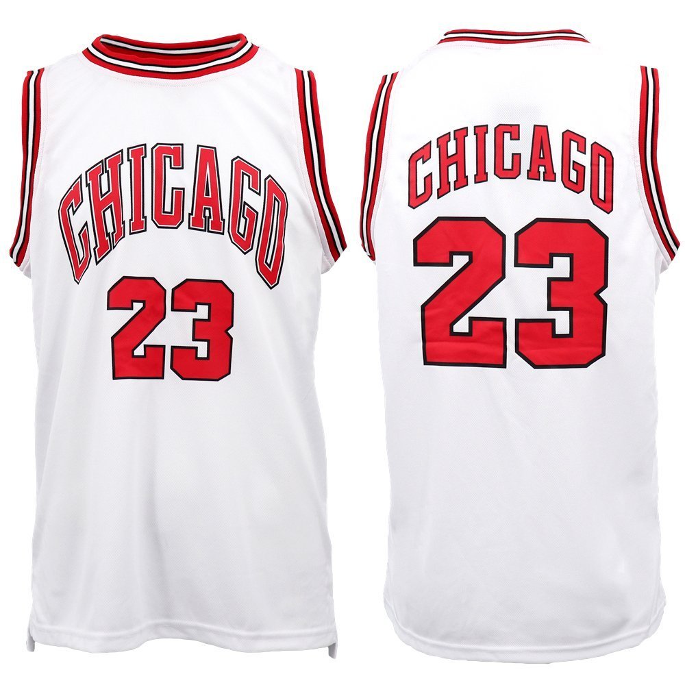 New Men's Basketball Jersey Sports T Shirt Tee Vest Tops Gym Chicago Los Angeles, Black - Chicago 23, S