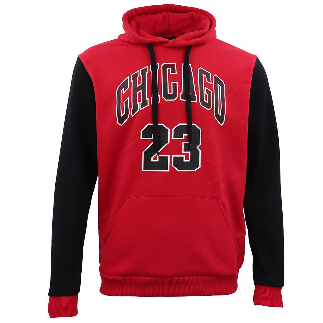 Men's Fleece Pullover Hoodie Jacket Chicago Bulls 23 Michael Jordan Sweat Shirt, Light Grey, 2XL