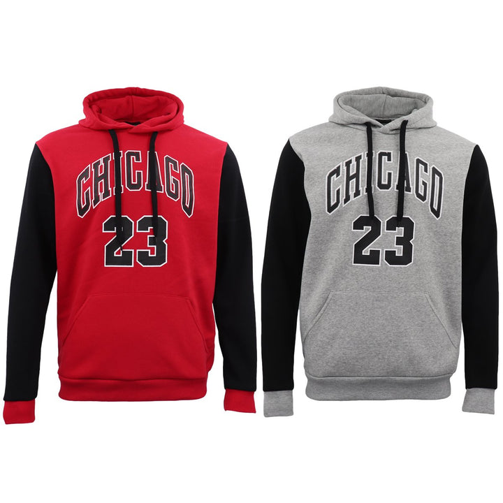 Men's Fleece Pullover Hoodie Jacket Chicago Bulls 23 Michael Jordan Sweat Shirt, Light Grey, 3XL