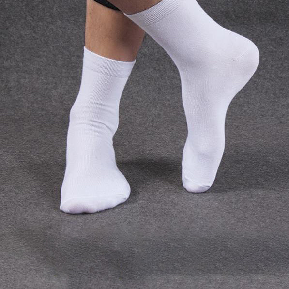 10 Pairs Men's Women's Cotton Breathable Crew Length Socks Work Business Cushion, White