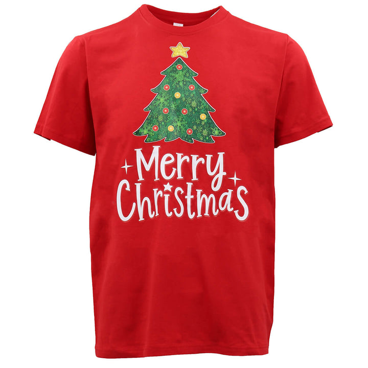 New Funny Adult Xmas Christmas T Shirt Tee Mens Womens 100% Cotton Jolly Ugly, Tree (Red) B, 3XL