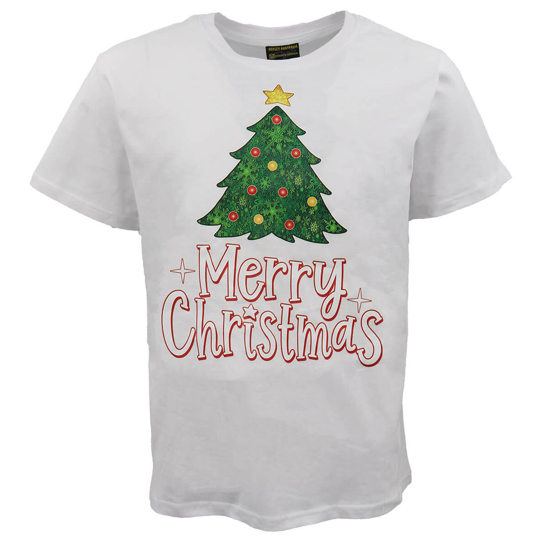 New Funny Adult Xmas Christmas T Shirt Tee Mens Womens 100% Cotton Jolly Ugly, Tree (White) B, M