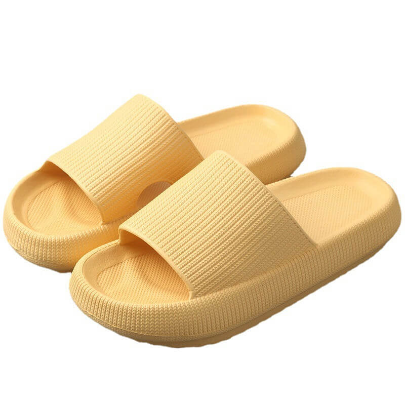 Pillow Slides Sandals Non-Slip Ultra Soft Slippers Cloud Shower EVA Home Shoes, Yellow, 42/43