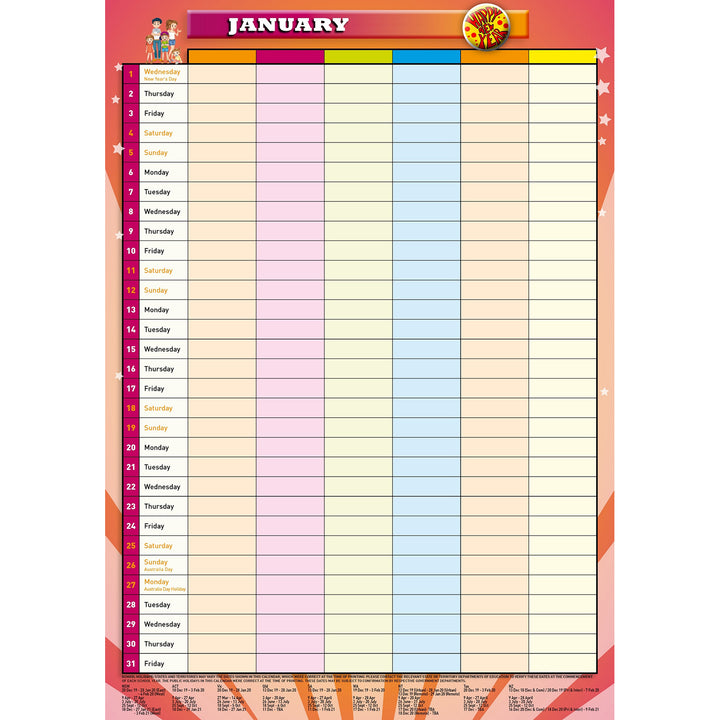 Family Organiser – 2023 Rectangle Wall Calendar 16 Months Planner New Year Gift