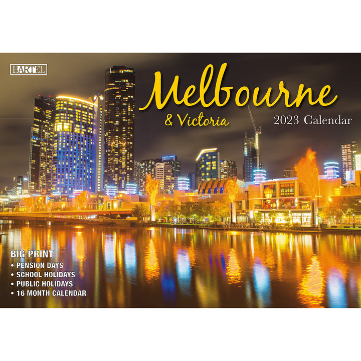 Melbourne & Victoria 2023 Rectangle Wall Calendar 16 Month Planner New Year Gift