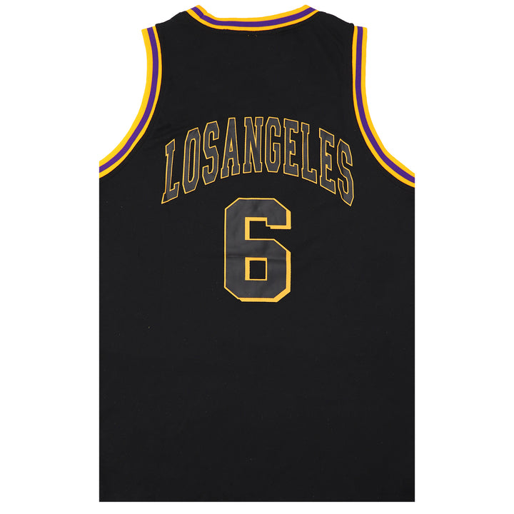 New Men's Basketball Jersey Sports T Shirt Tee Vest Tops Gym Chicago Los Angeles, Black - Los Angeles 6, S