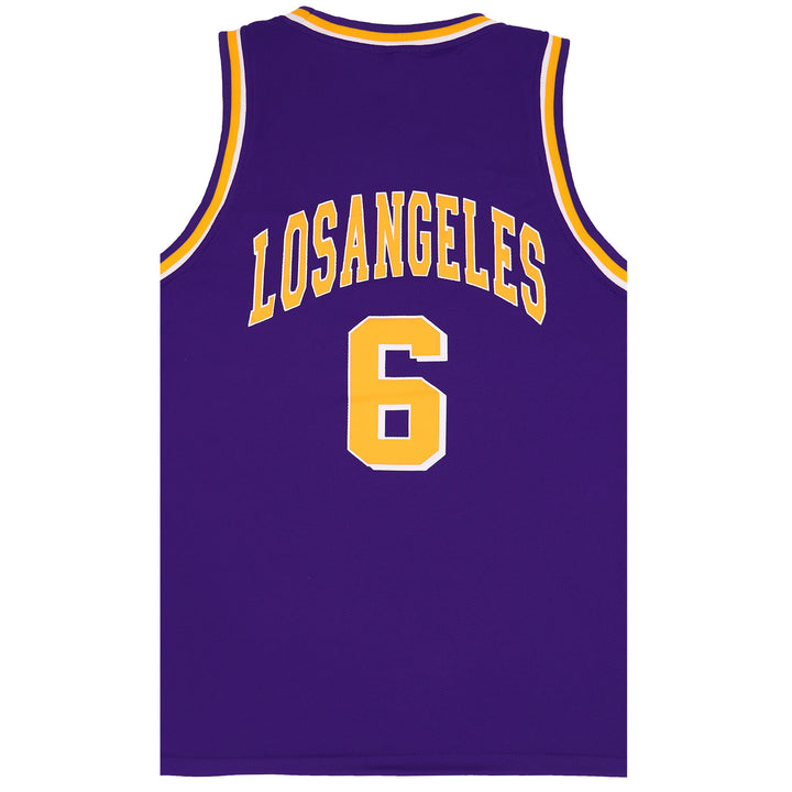 New Men's Basketball Jersey Sports T Shirt Tee Vest Tops Gym Chicago Los Angeles, Purple - Los Angeles 6, M