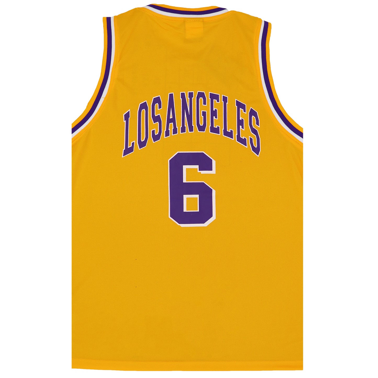 New Men's Basketball Jersey Sports T Shirt Tee Vest Tops Gym Chicago Los Angeles, Yellow - Los Angeles 6, S