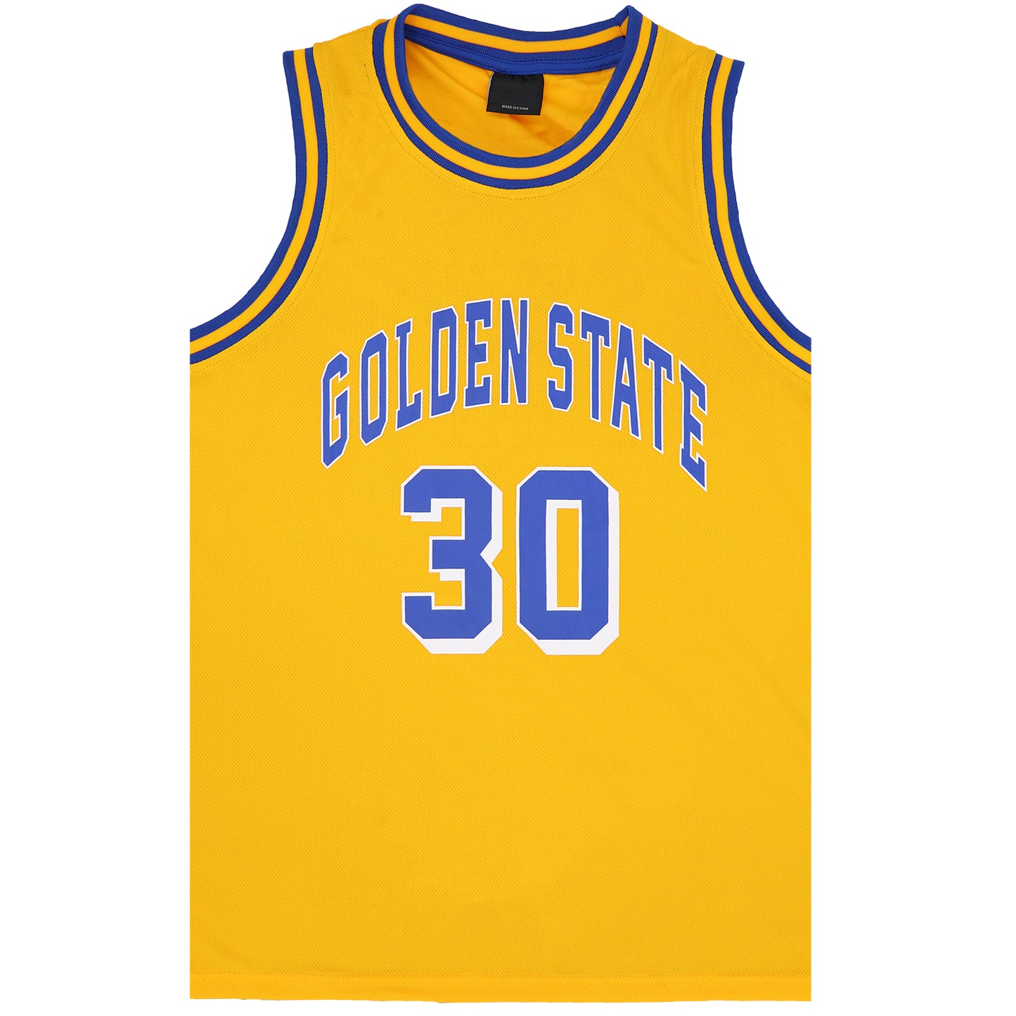 New Men's Basketball Jersey Sports T Shirt Tee Vest Tops Gym Chicago Los Angeles, Yellow - Golden State 30, XL