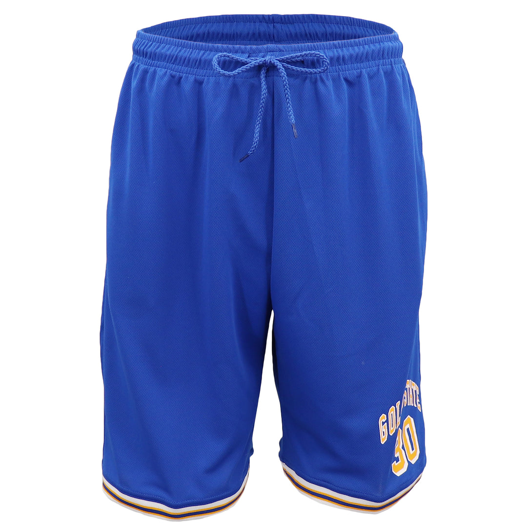 Men's Basketball Sports Shorts Gym Jogging Swim Board Boxing Sweat Casual Pants, Blue - Golden State 30, L