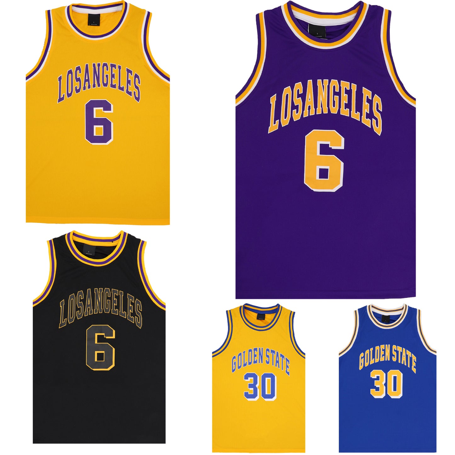 Kid's Basketball Jersey Tank Boys Sports T Shirt Tee Singlet Tops Los Angeles, Yellow - Los Angeles 6, 4