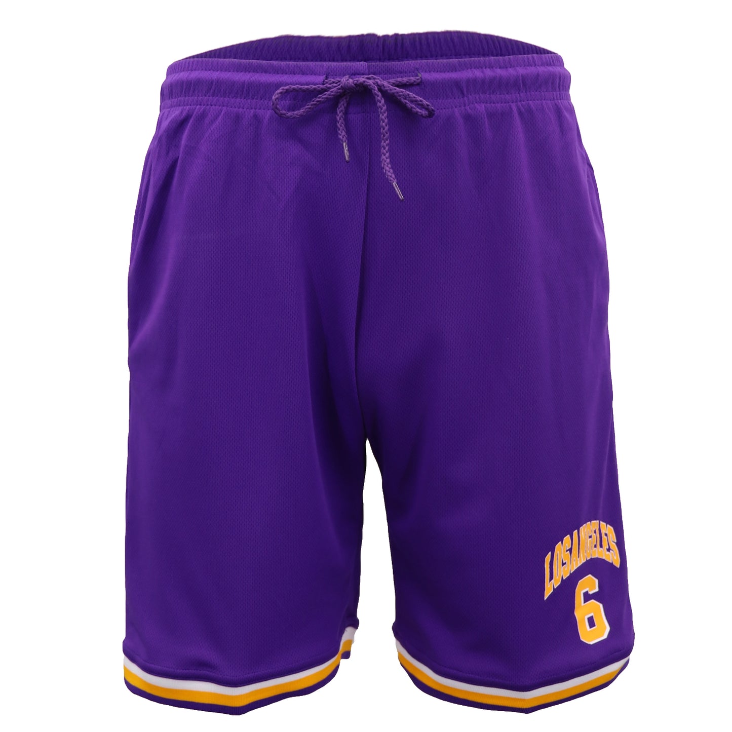 Men's Basketball Sports Shorts Gym Jogging Swim Board Boxing Sweat Casual Pants, Purple - Los Angeles 6, L