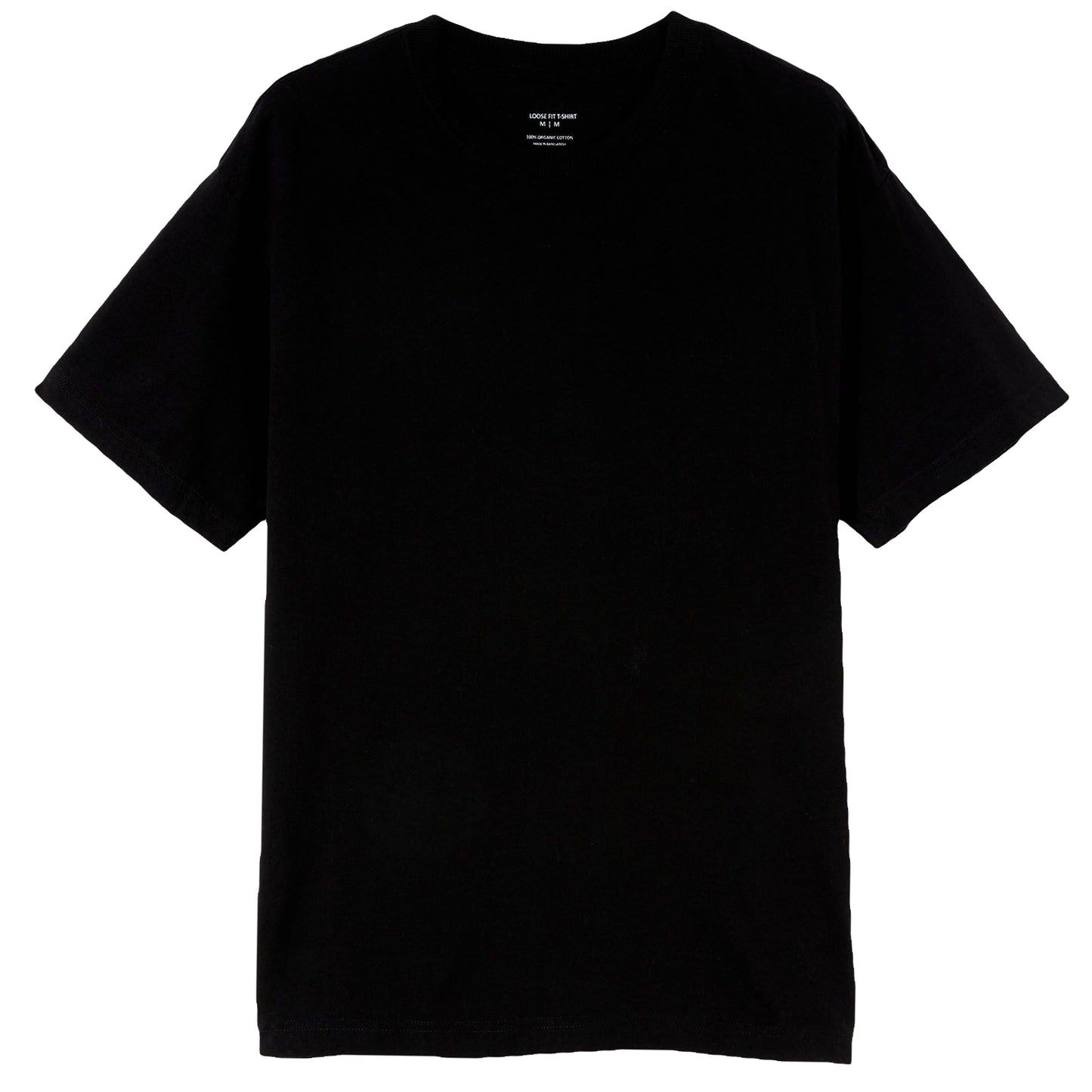 Adult 100% Cotton T-Shirt Unisex Men's Basic Plain Blank Crew Tee Tops Shirts, Black, S