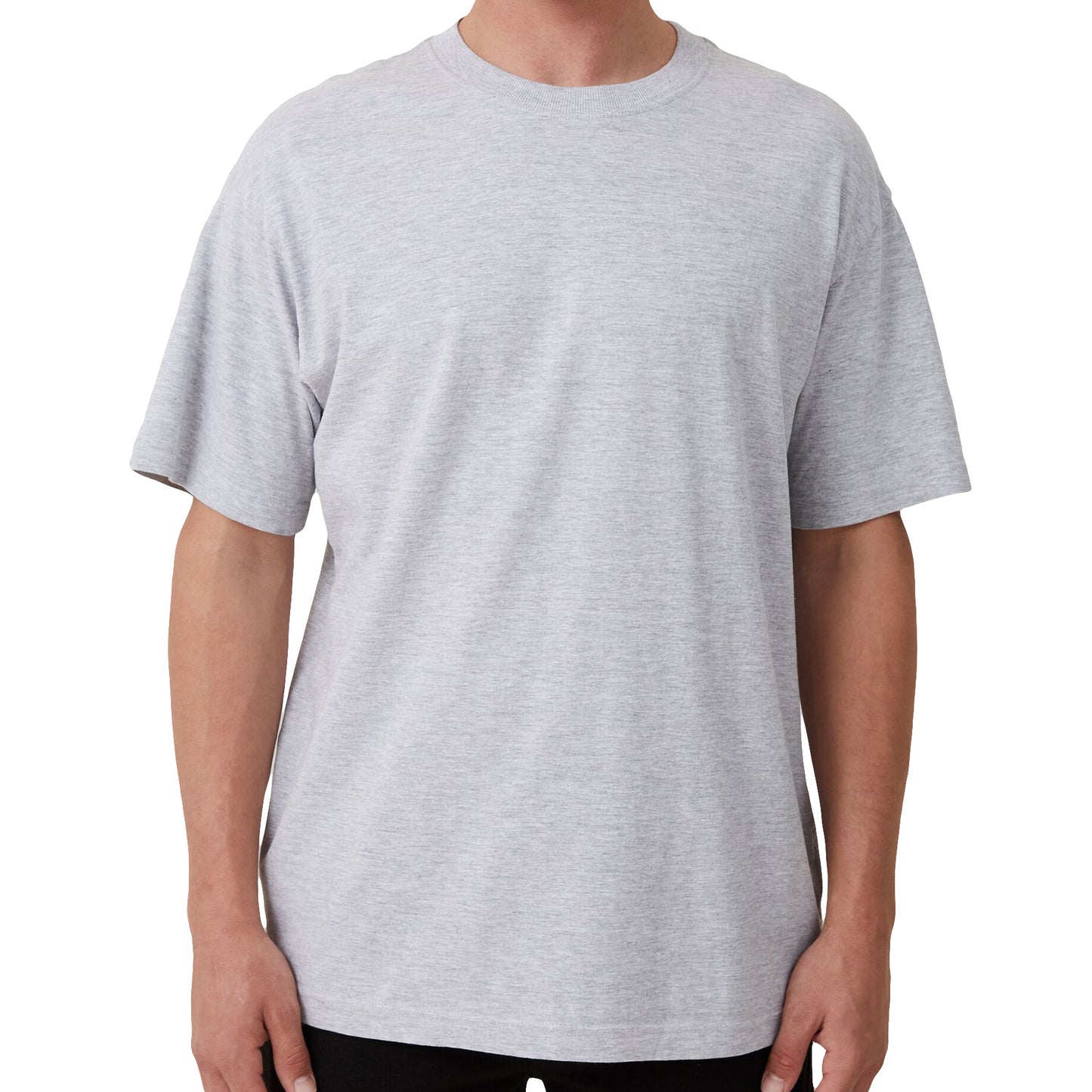 Adult 100% Cotton T-Shirt Unisex Men's Basic Plain Blank Crew Tee Tops Shirts, Grey, XL