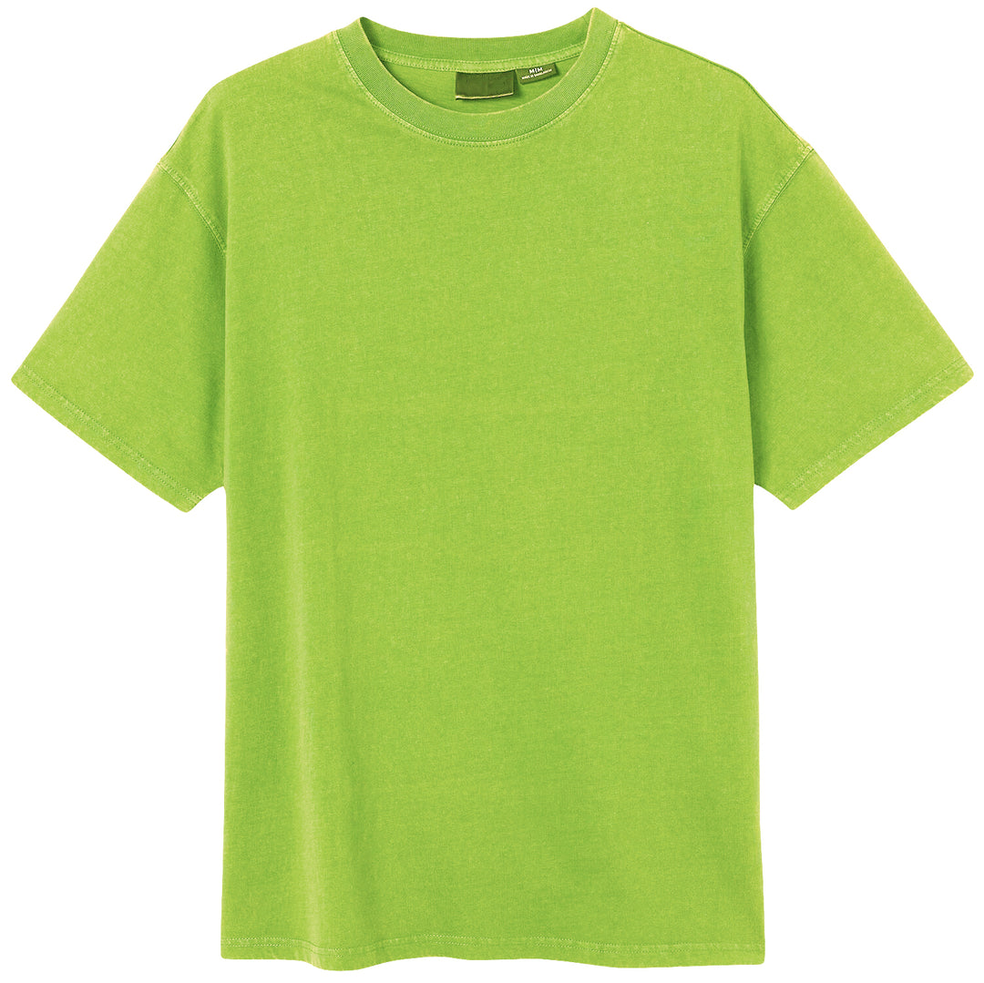 Adult 100% Cotton T-Shirt Unisex Men's Basic Plain Blank Crew Tee Tops Shirts, Lime, S