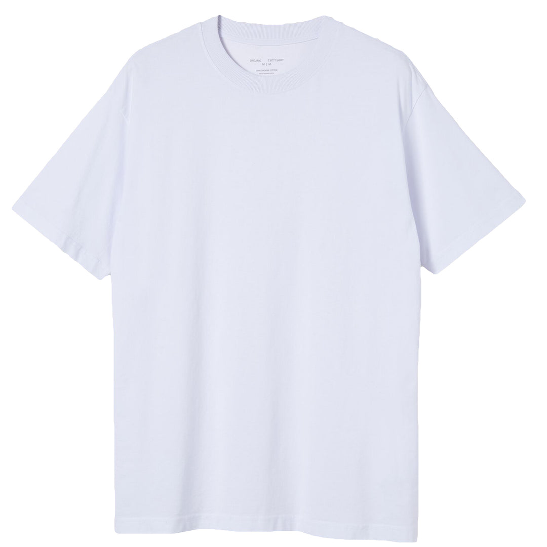 Adult 100% Cotton T-Shirt Unisex Men's Basic Plain Blank Crew Tee Tops Shirts, White, L