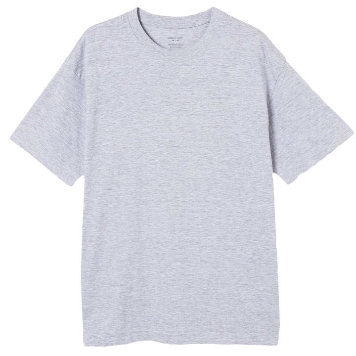 Adult 100% Cotton T-Shirt Unisex Men's Basic Plain Blank Crew Tee Tops Shirts, Light Grey, L