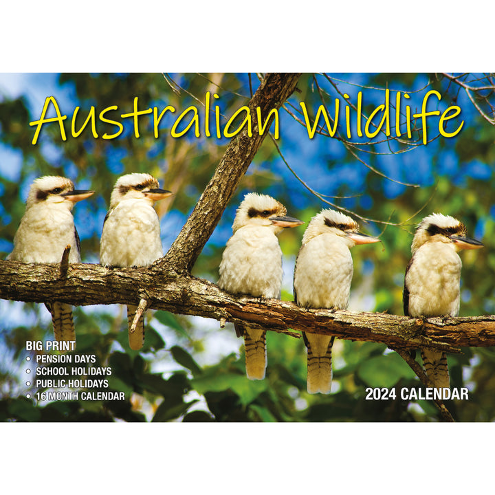 Australian Wildlife - 2024 Rectangle Wall Calendar 16 Months Animal Photography