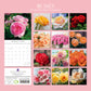 Roses 2024 Square Wall Calendar 16 Months Floral Planner Christmas New Year Gift