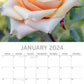 Roses 2024 Square Wall Calendar 16 Months Floral Planner Christmas New Year Gift