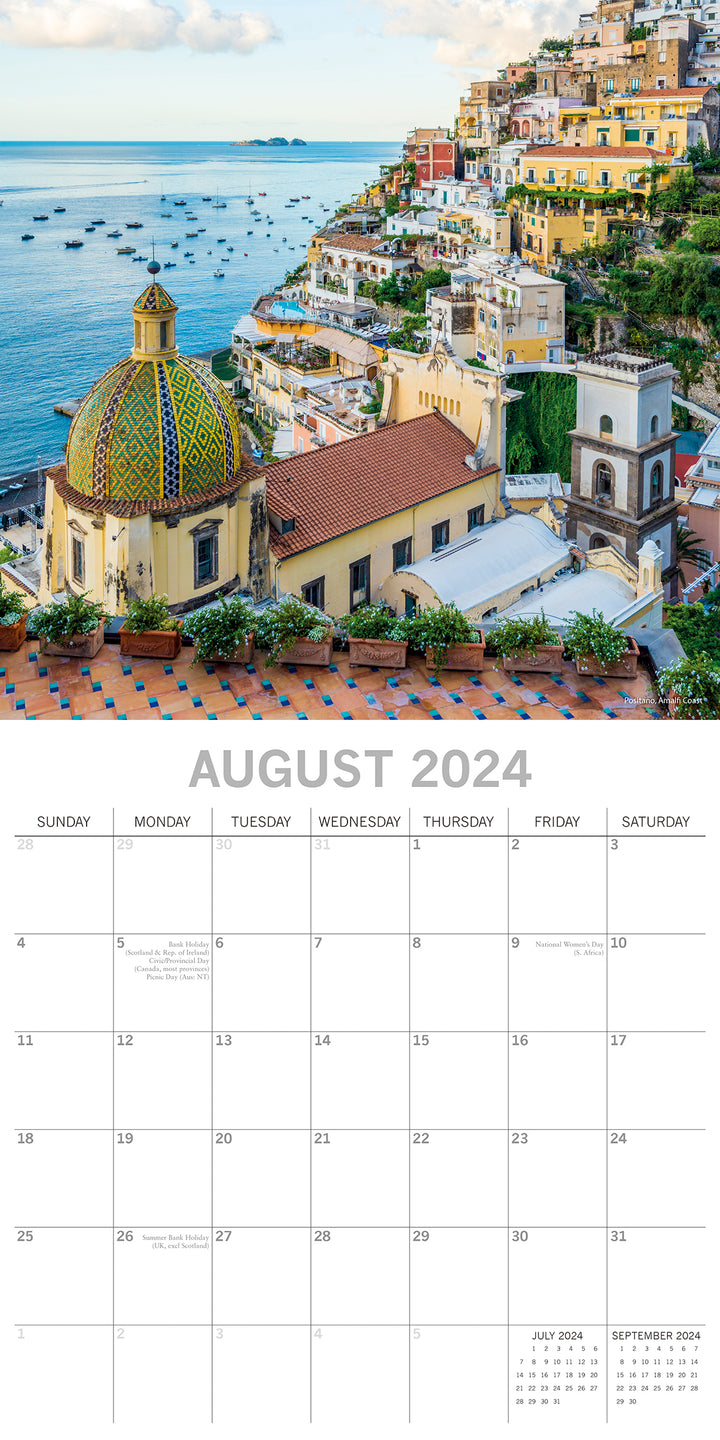 Italy 2024 Square Wall Calendar 16 Month Premium Planner Christmas New Year Gift