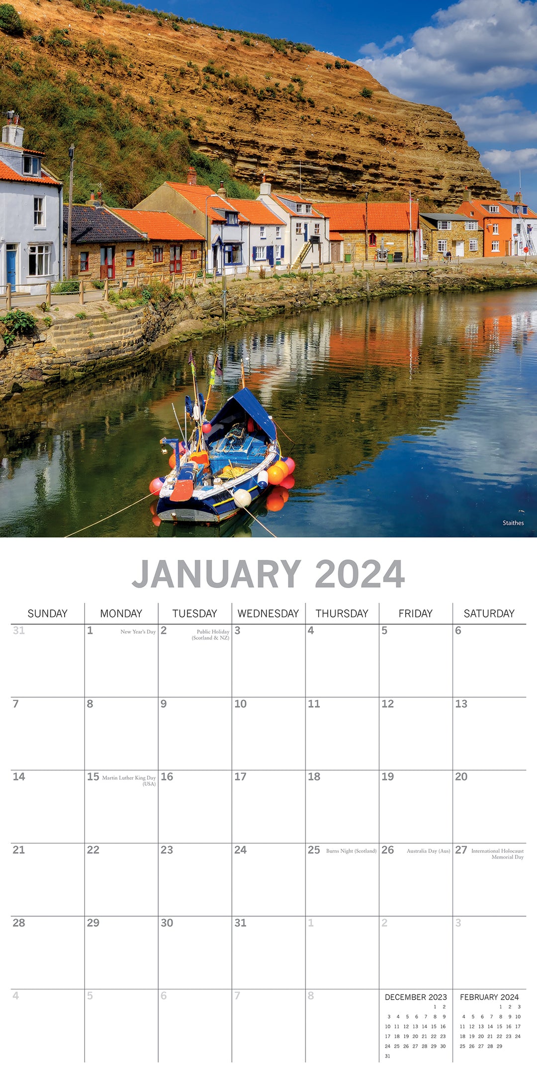 North Yorkshire - 2024 Square Wall Calendar 16 Months Planner Xmas New Year Gift