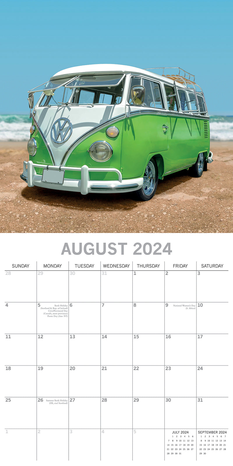 Camper Vans - 2024 Square Wall Calendar 16 Month Planner Christmas New Year Gift