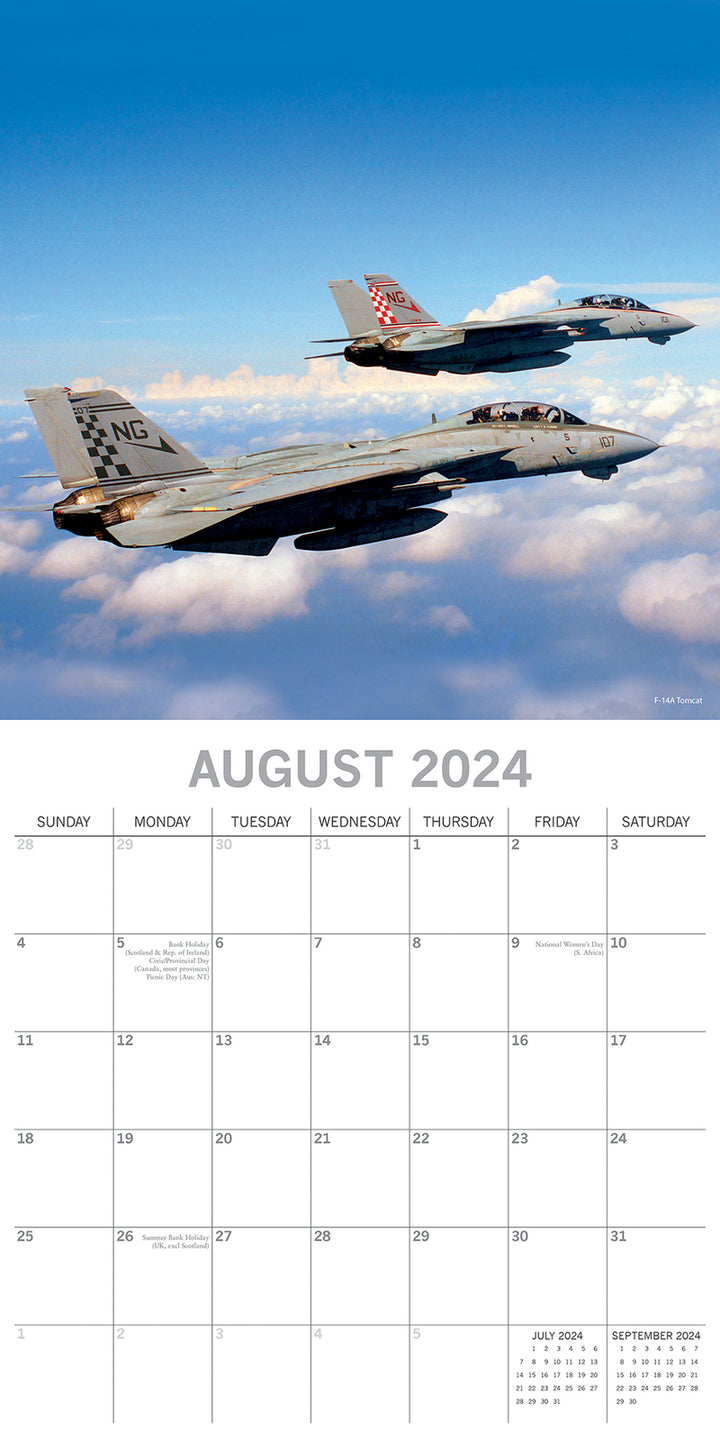 Warbirds - 2024 Square Wall Calendar 16 Month Premium Planner Xmas New Year Gift