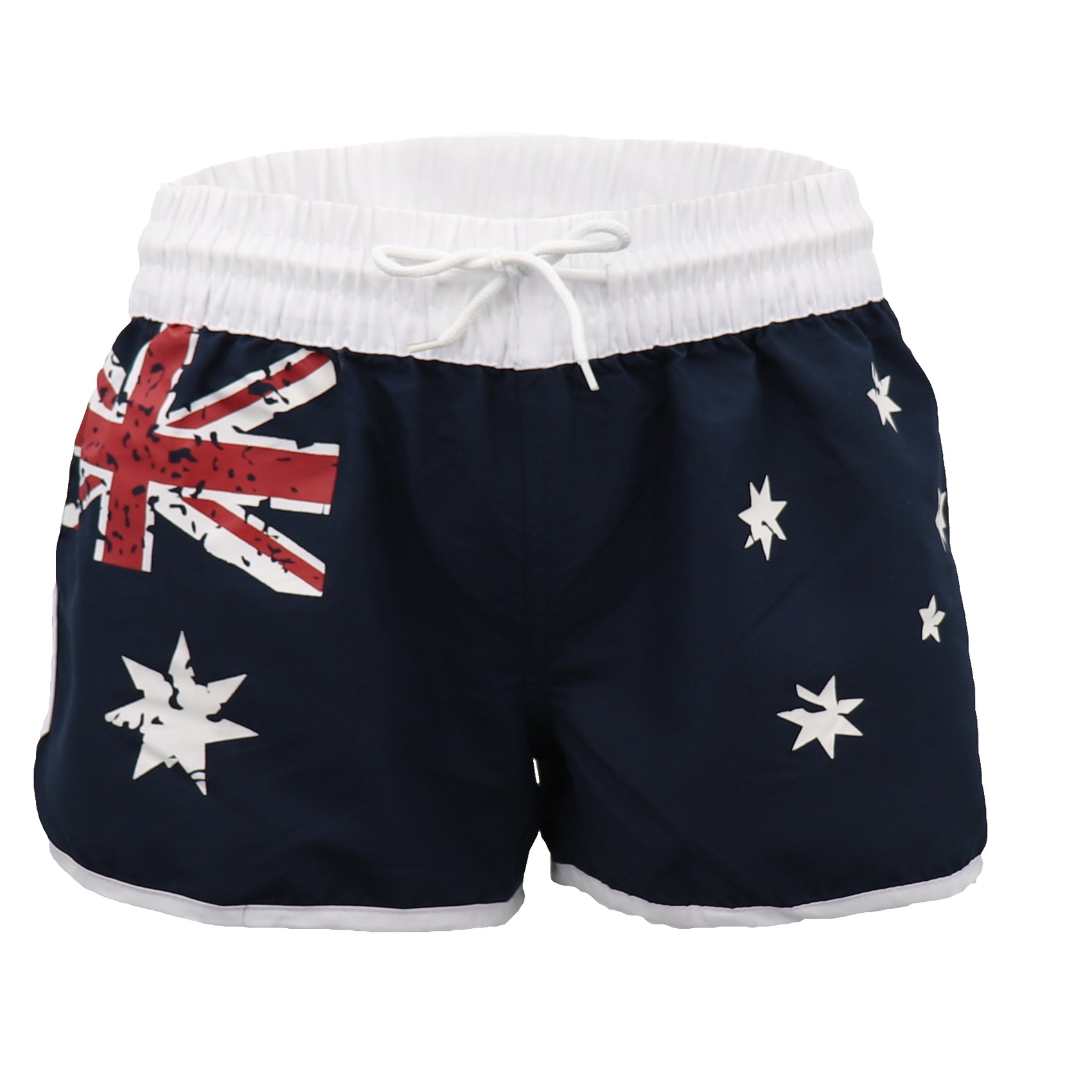 Ladies' Women's Board Shorts Australian Day Flag Gym Beach Aussie Swim Souvenir, Navy, 14