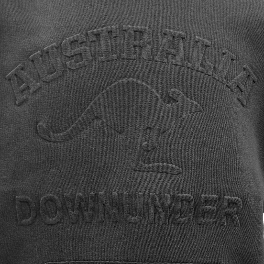 Adult Australia Day Pullover Hoodie 3D Downunder Kangaroo Souvenir Jumper Jacket, Black, XS