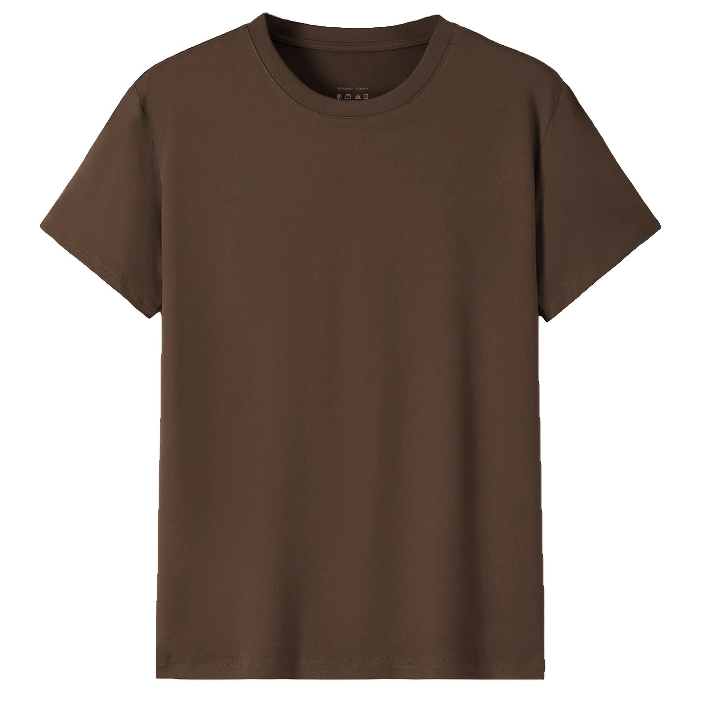 Adult 100% Cotton T-Shirt Unisex Men's Basic Plain Blank Crew Tee Tops Shirts, Coffee, 2XL