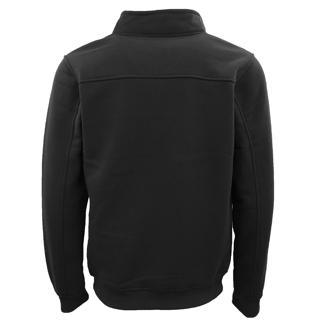 New Men's Unisex Adult Half-Zip Fleece Jumper Pullover Stand Collar Jacket Shirt, Black, L