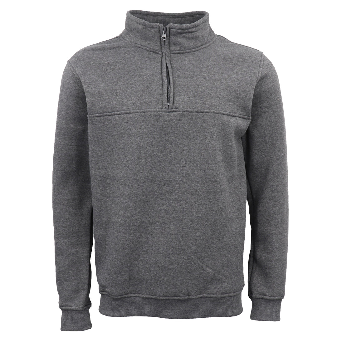 New Men's Unisex Adult Half-Zip Fleece Jumper Pullover Stand Collar Jacket Shirt, Dark Grey, M