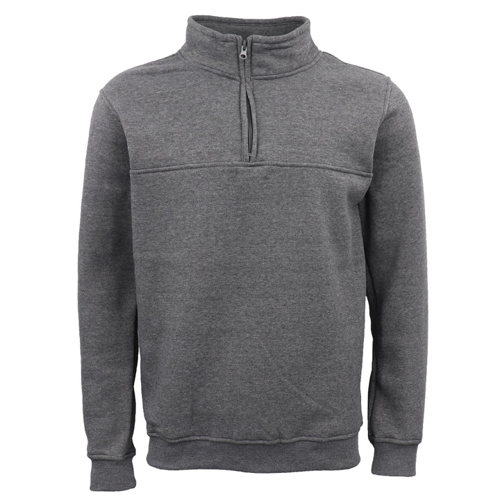 New Men's Unisex Adult Half-Zip Fleece Jumper Pullover Stand Collar Jacket Shirt, Dark Grey, XL