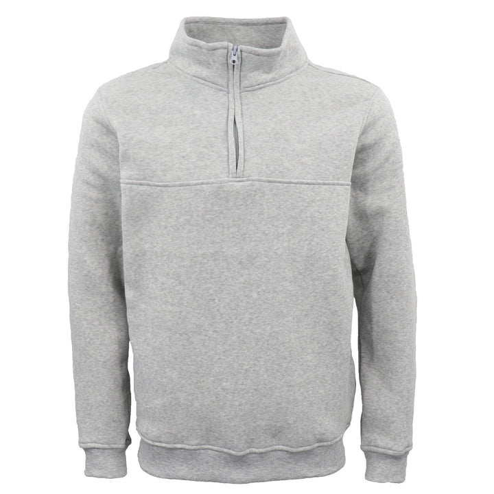 New Men's Unisex Adult Half-Zip Fleece Jumper Pullover Stand Collar Jacket Shirt, Light Grey, M