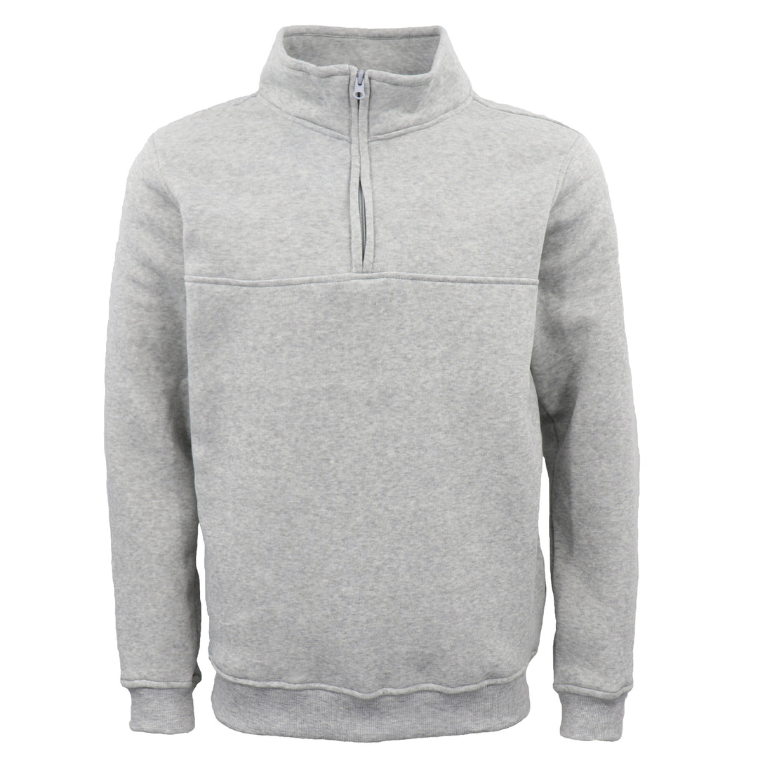 New Men's Unisex Adult Half-Zip Fleece Jumper Pullover Stand Collar Jacket Shirt, Light Grey, XL