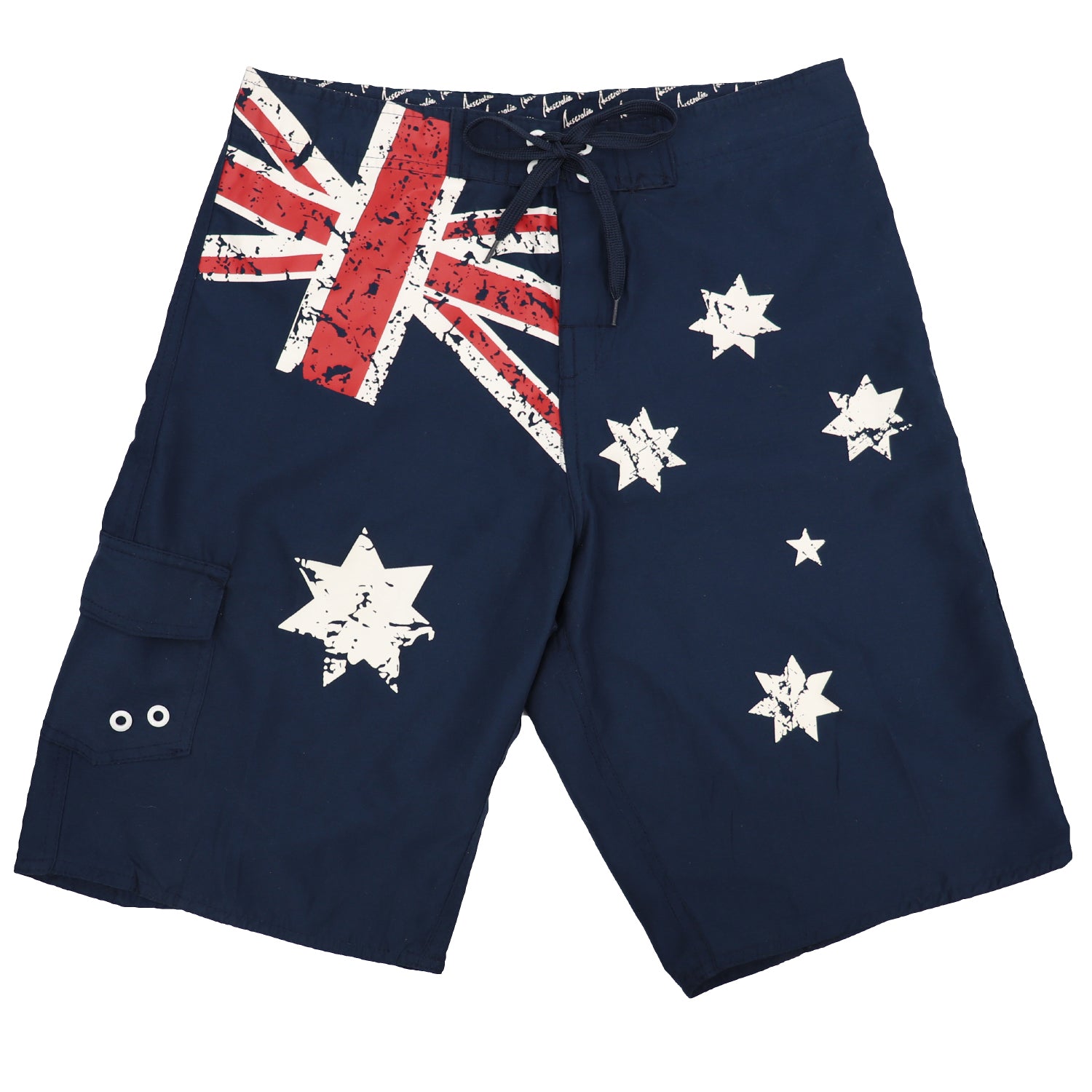 Men's Adult Board Shorts Australian Flag Australia Day Souvenir Navy Beach Wear, Navy, S