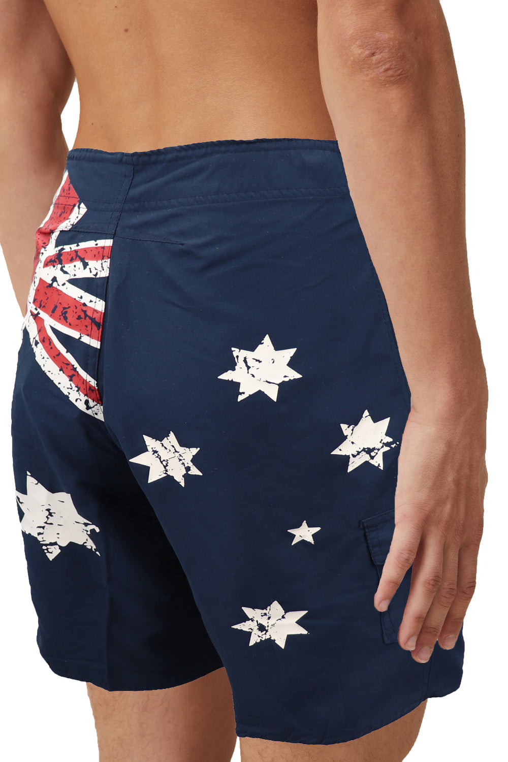 Men's Adult Board Shorts Australian Flag Australia Day Souvenir Navy Beach Wear, Navy, M