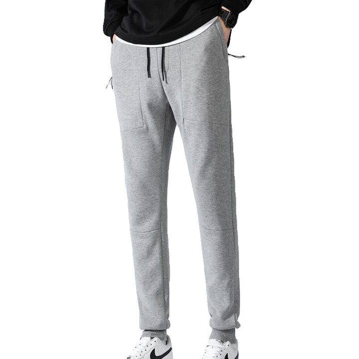 Men's Fleece Slim Trackpant Sport Joggers w Zipped Pockets Gym Casucal Trousers, Black, XS