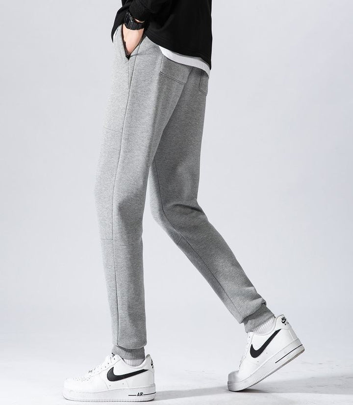 Men's Fleece Slim Trackpant Sport Joggers w Zipped Pockets Gym Casucal Trousers, Dark Grey, XS