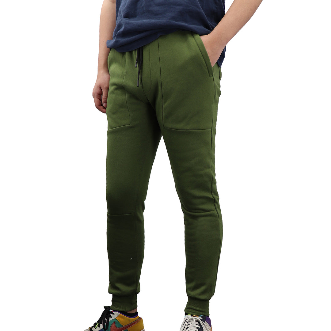 Men's Fleece Slim Trackpant Sport Joggers w Zipped Pockets Gym Casucal Trousers, Light Grey, XS