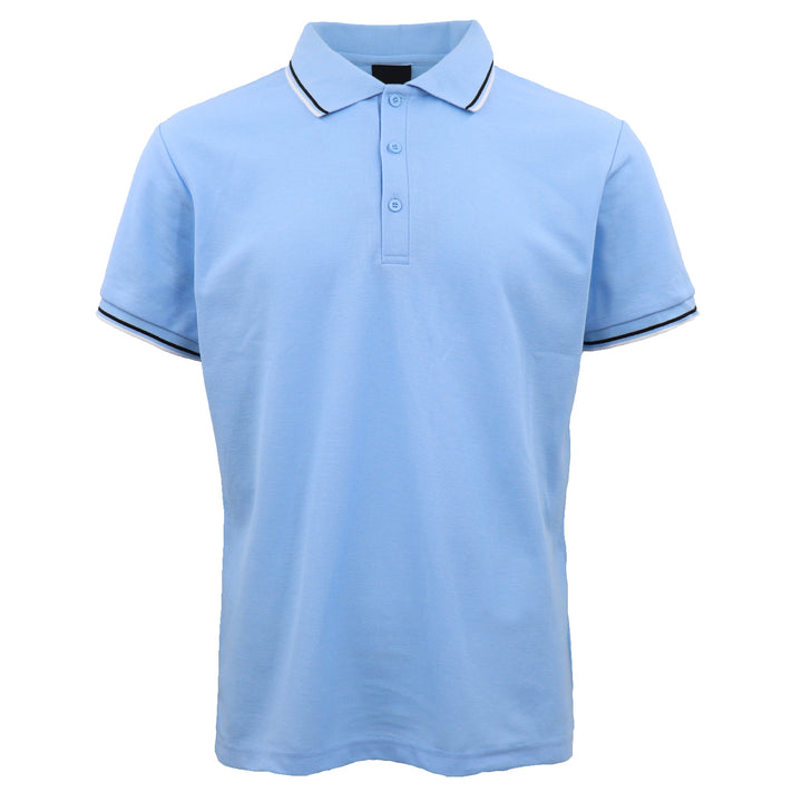 Men's Unisex Polo Shirts Basic Plain Breathable Tops Cotton Cascual Sport Shorts, Blue, 3XL